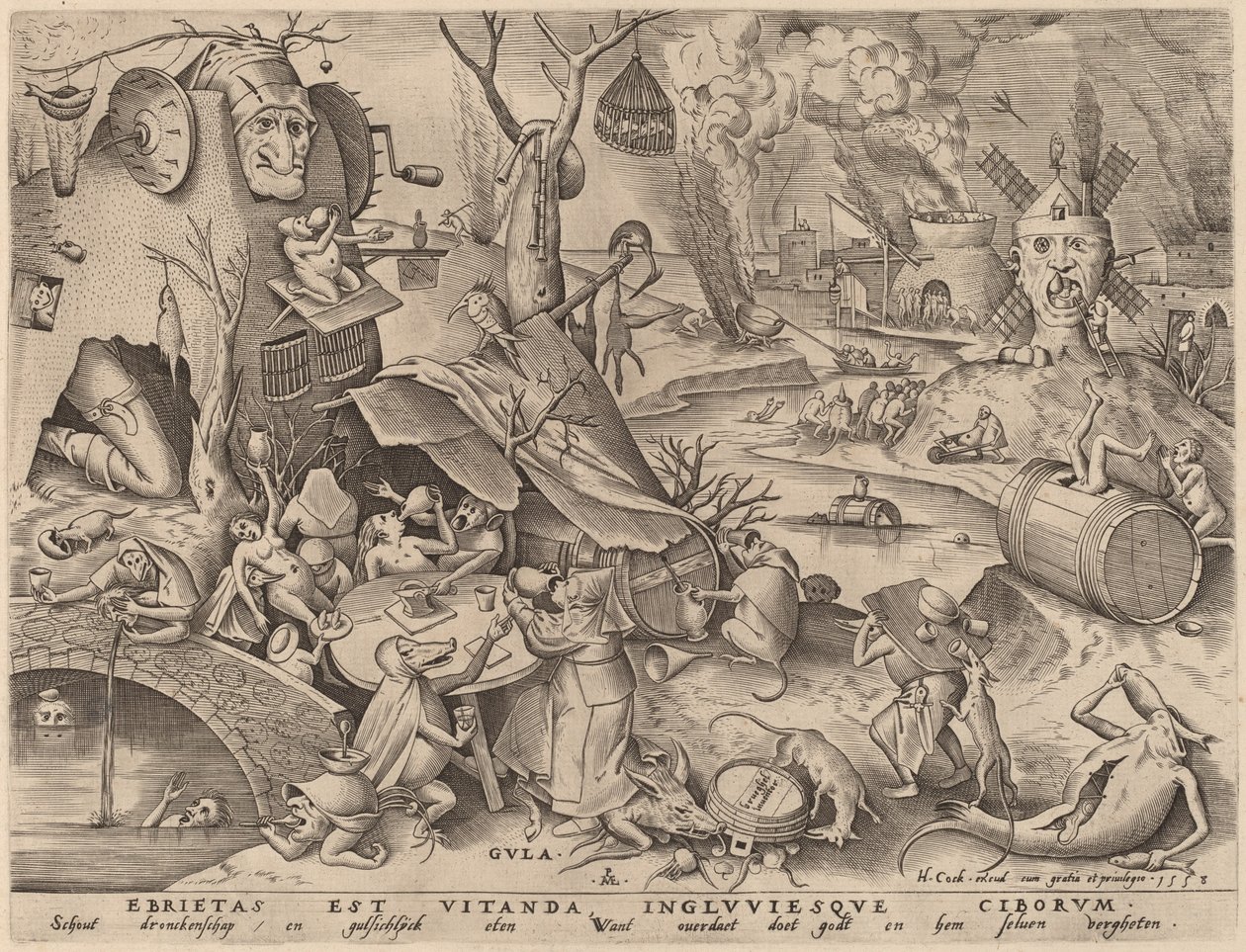 Völlerei von Pieter van der Heyden after Pieter Bruegel the Elder