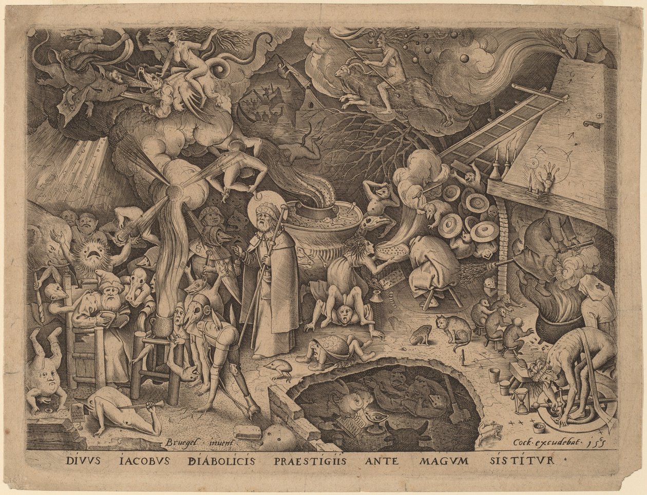 Sankt Jakob und der Magier Hermogenes von Pieter van der Heyden after Pieter Bruegel the Elder