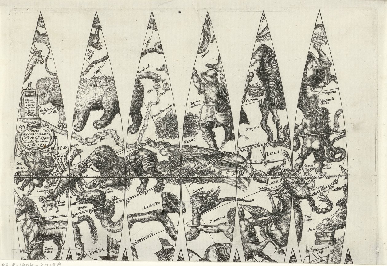 Karte eines Teils des Tierkreises von Pieter van der Keere