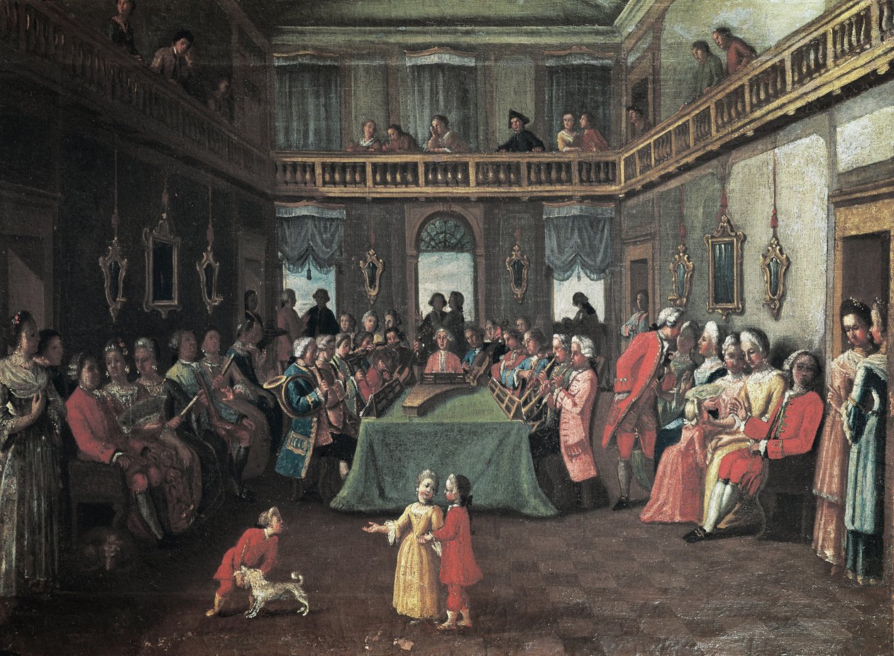 Konzert in einem Privathaus von Pietro (school of) Longhi