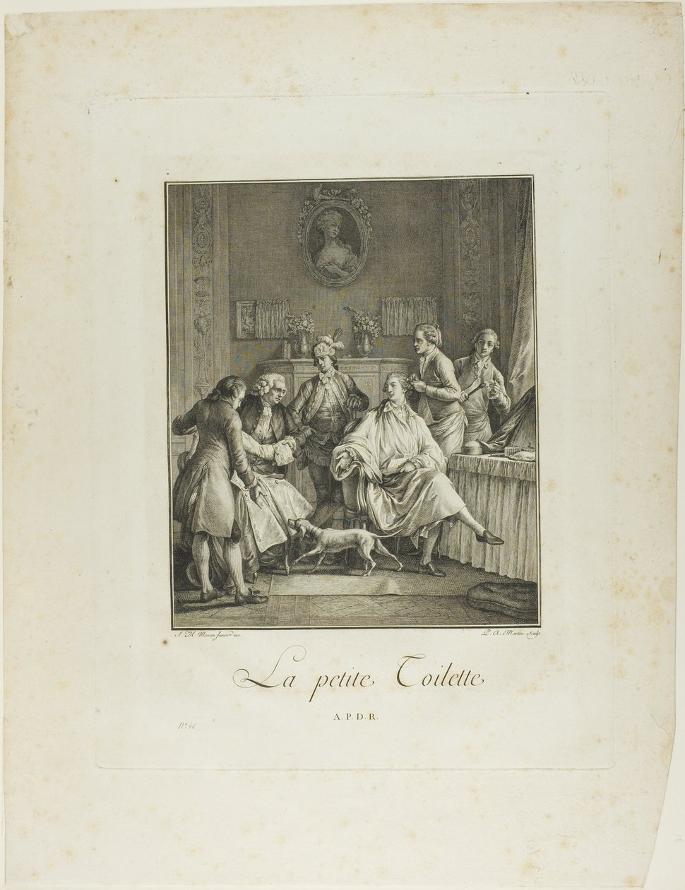 Die kleine Toilette, aus Monument du Costume Physique et Moral de la fin du Dix-huitième siècle von Pietro Antonio Martini