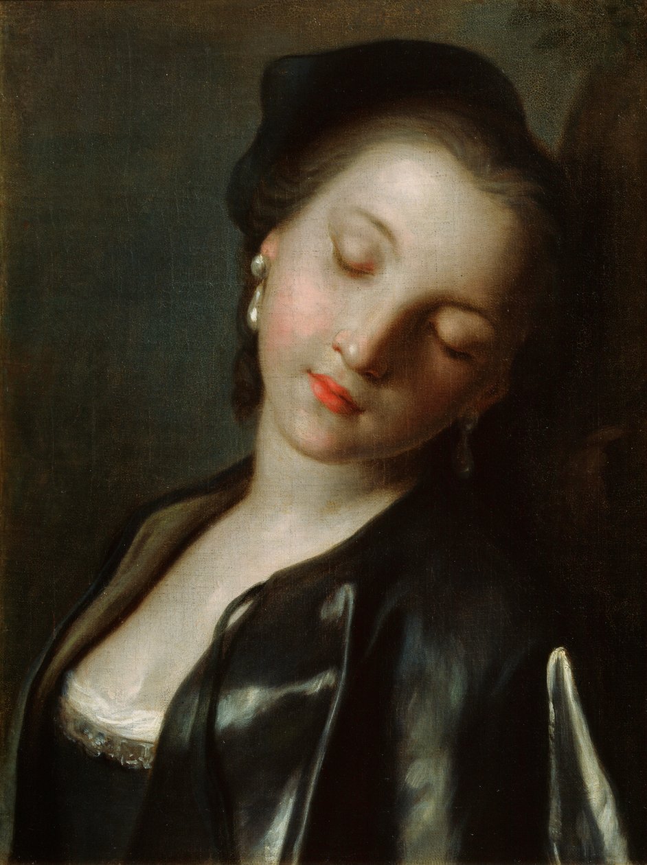 Schlafende junge Frau, Mitte des 18. Jahrhunderts von Pietro Antonio Rotari