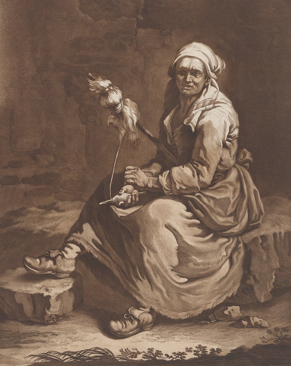 Die alte arbeitende Frau von Pietro Jacopo Palmieri