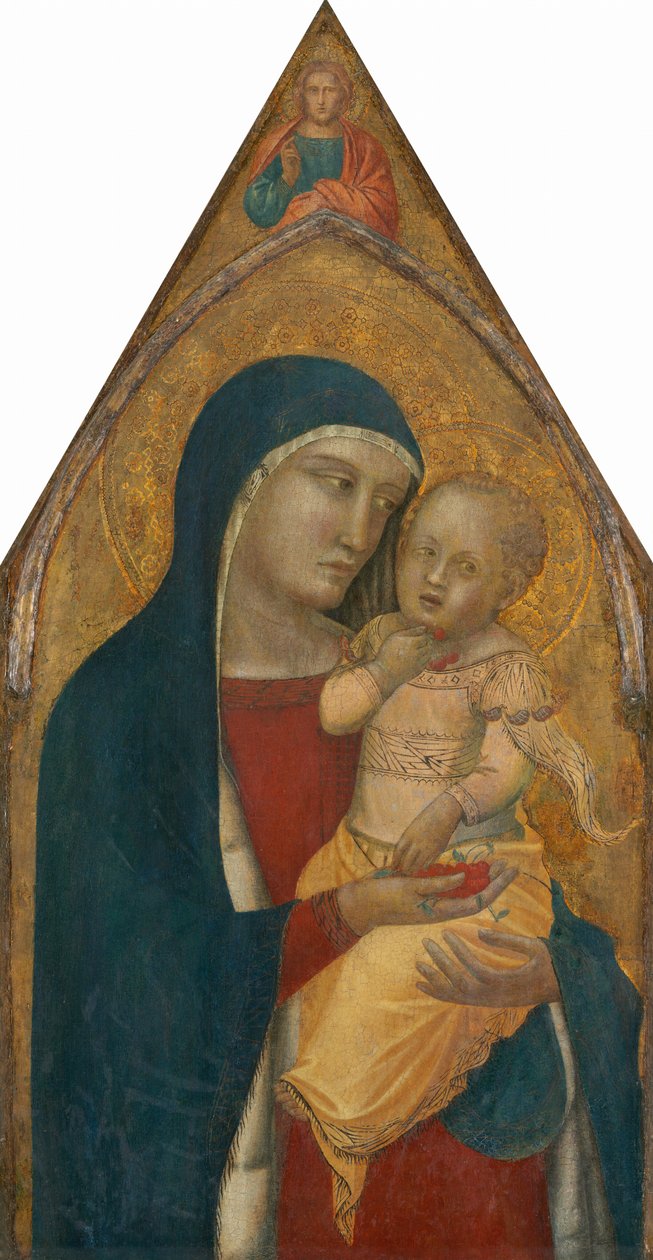 Madonna mit Kind, mit dem segnenden Christus von Pietro Lorenzetti