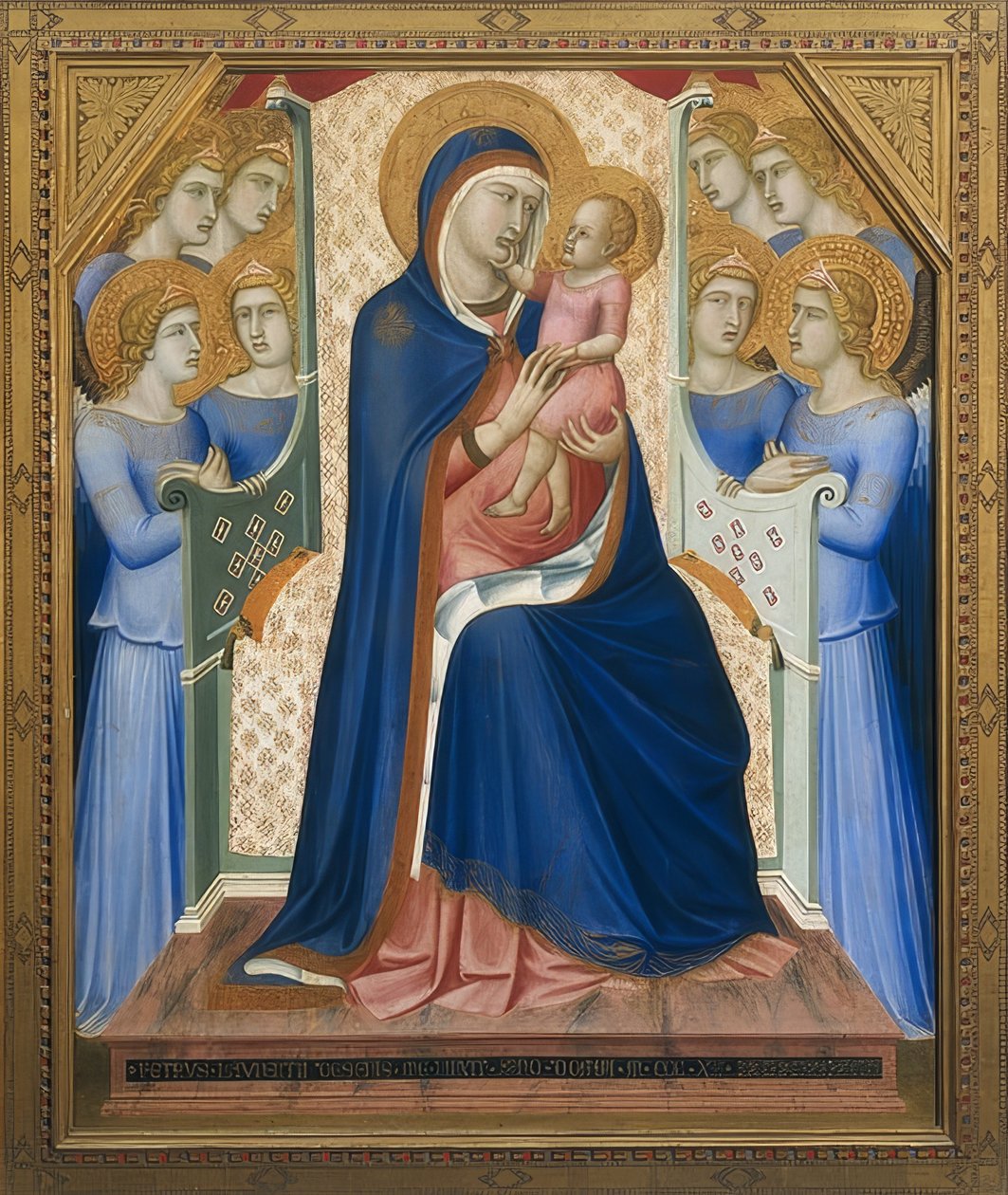 Madonna von Engeln umgeben von Pietro Lorenzetti