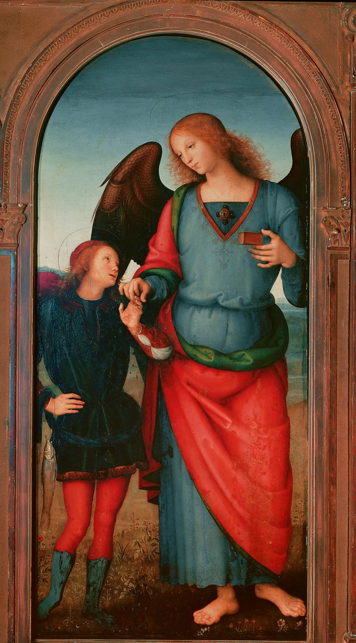 Polyptychon der Kartause von Pavia: Tobias und der Erzengel Gabriel von Pietro Perugino