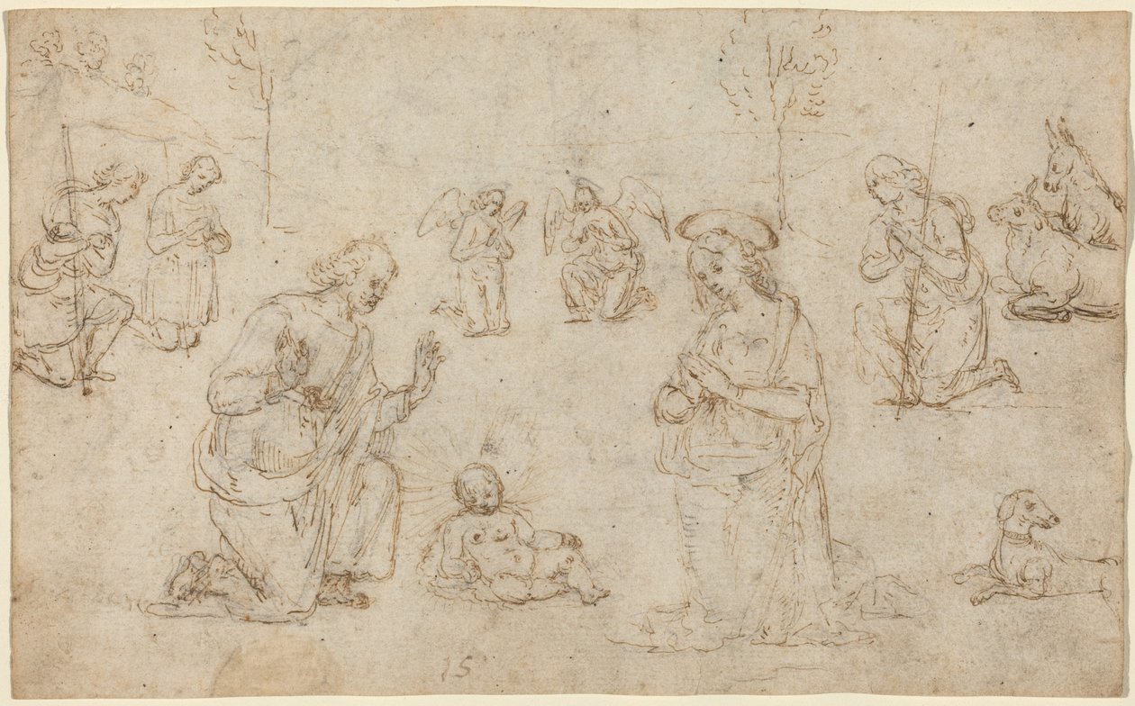 Die Anbetung der Hirten von Pietro Perugino