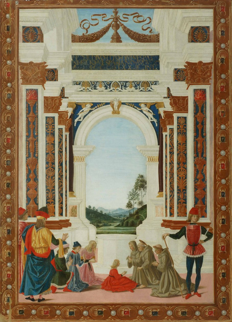 Das Heilungswunder des Heiligen Bernhard, um 1473 von Pietro Perugino