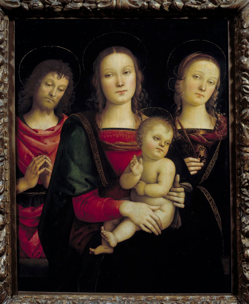 Die Jungfrau und das Kind umgeben von Johannes dem Täufer und der Heiligen Katharina von Pietro Perugino