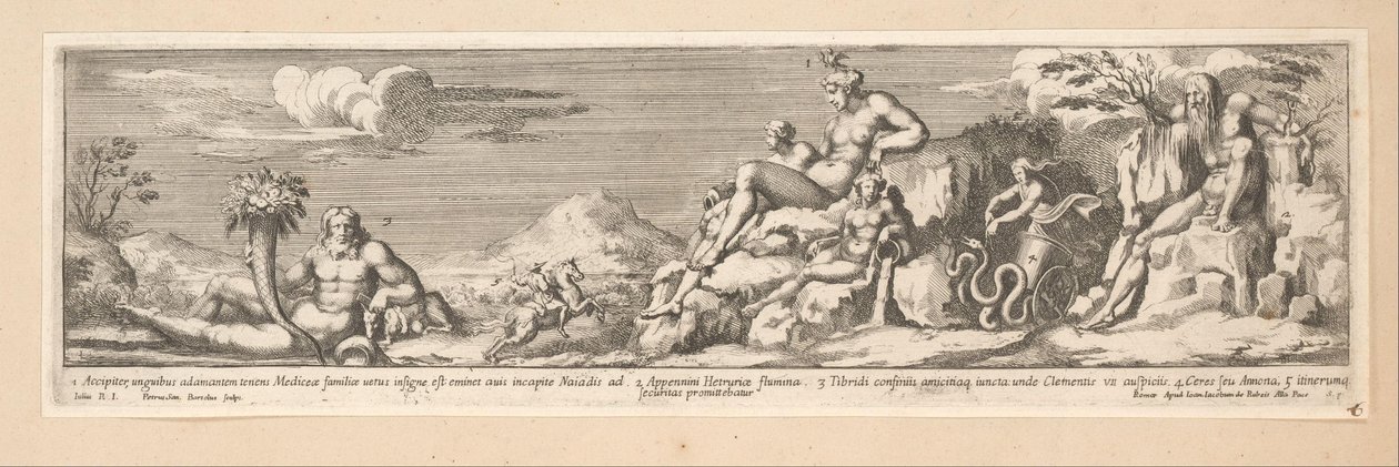 Allegorie auf die Route zwischen Rom und Florenz von Pietro Sante Bartoli
