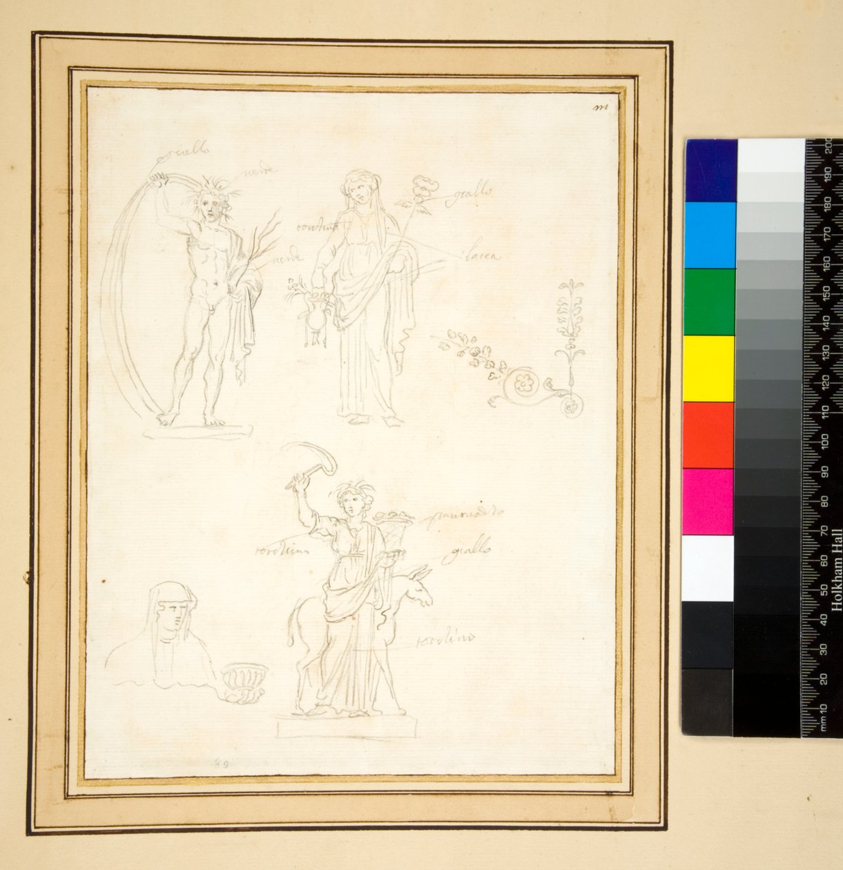 Skizze von drei Figuren von Pietro Santi Bartoli