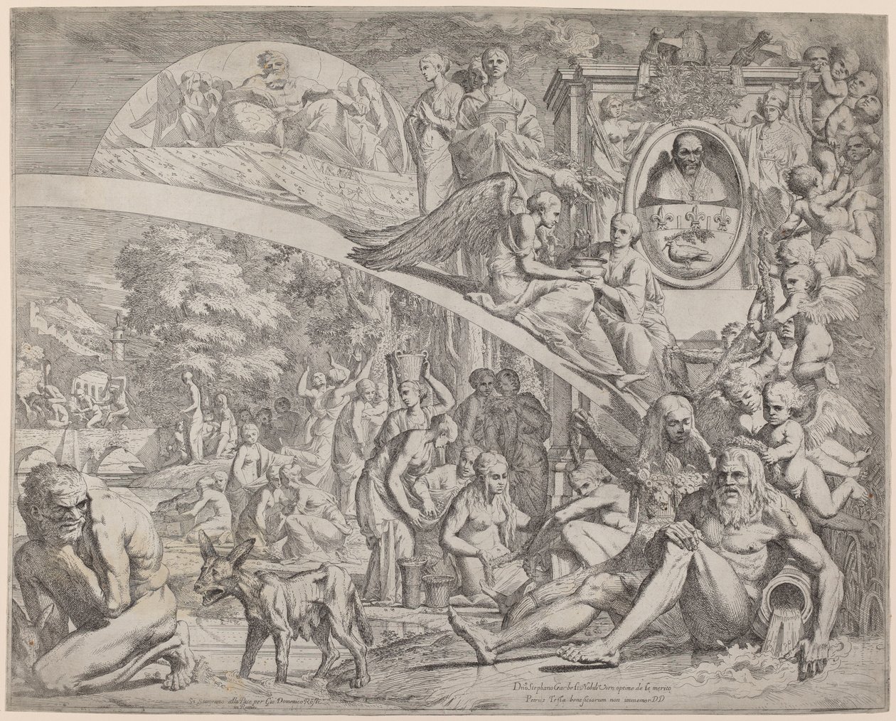 Eine Allegorie zu Ehren von Innozenz X. von Pietro Testa