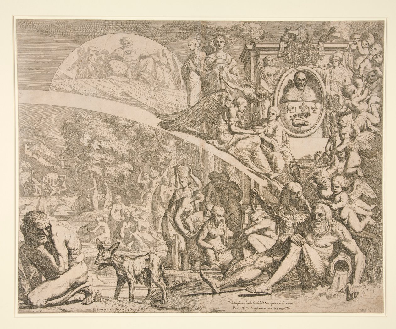Eine Allegorie zu Ehren von Innozenz X. von Pietro Testa
