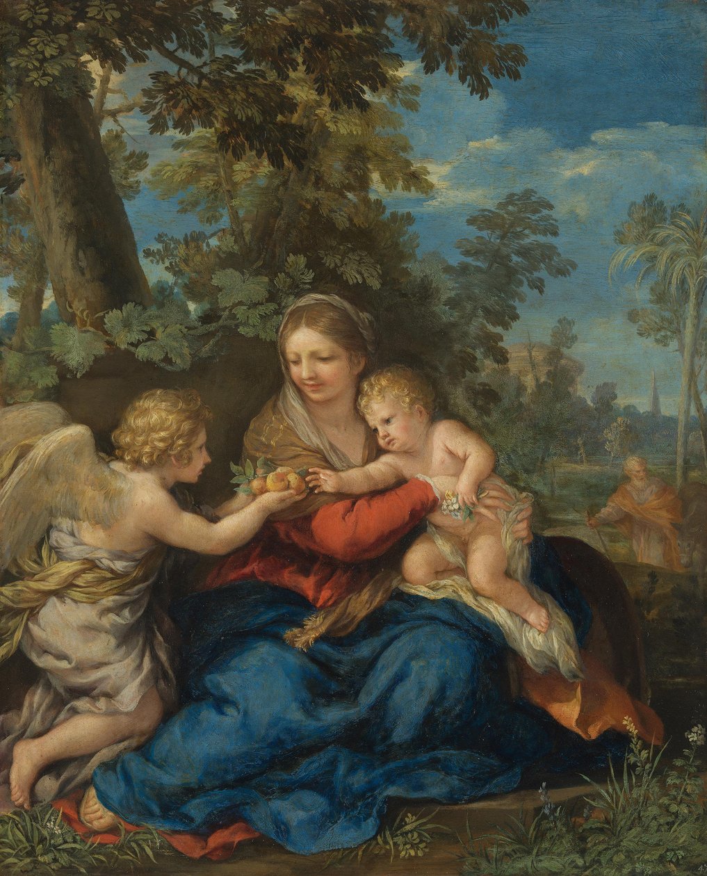 Die Heilige Familie bei der Rast auf der Flucht nach Ägypten von Pietro da Cortona