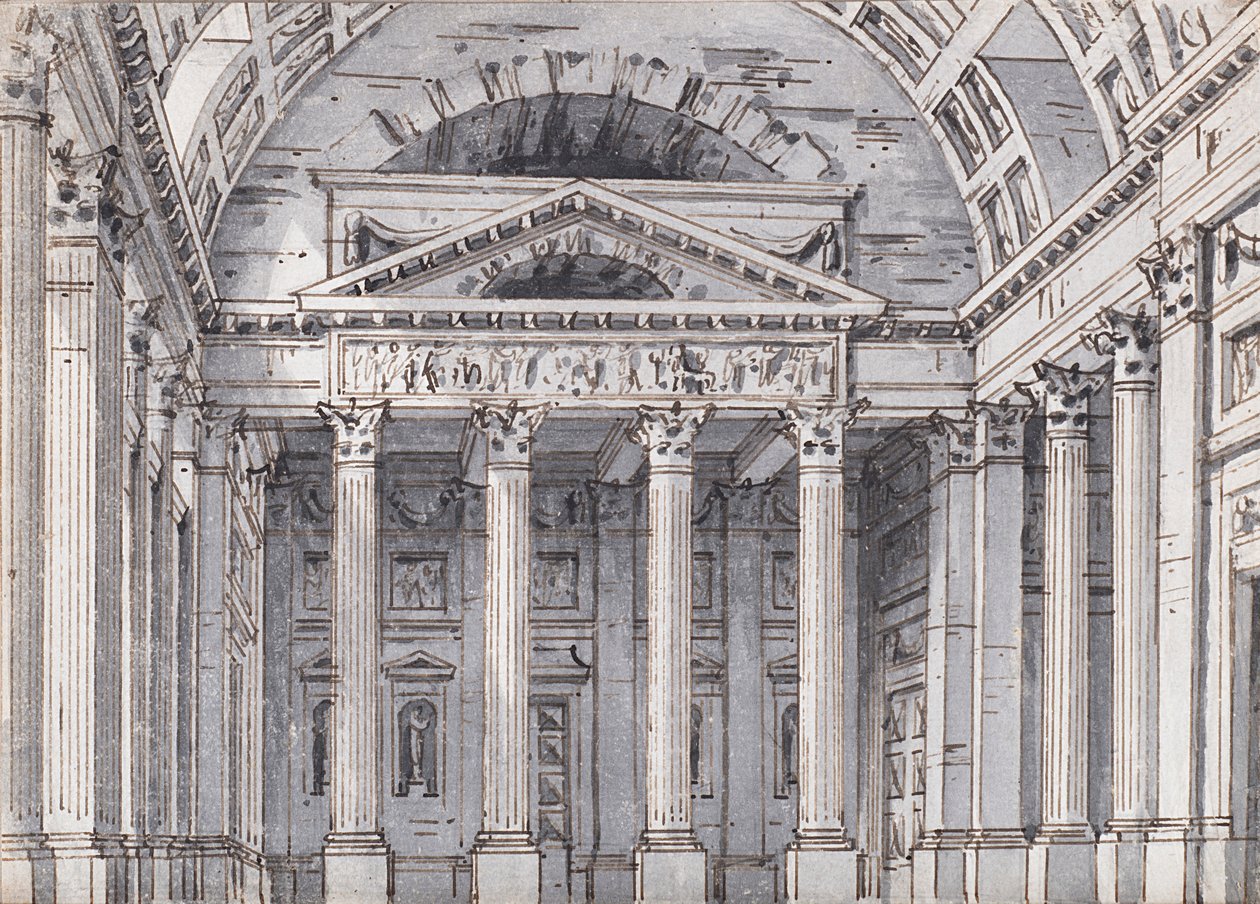 Bühnenbild für die Oper Belisario von Gaetano Donizetti, 1820er von Pietro di Gottardo Gonzaga