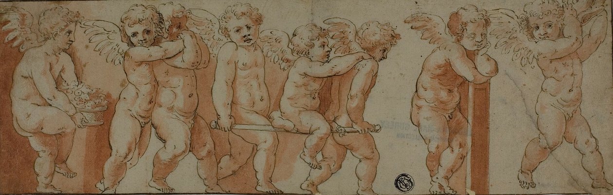 Fries mit acht Putti von Polidoro da Caravaggio