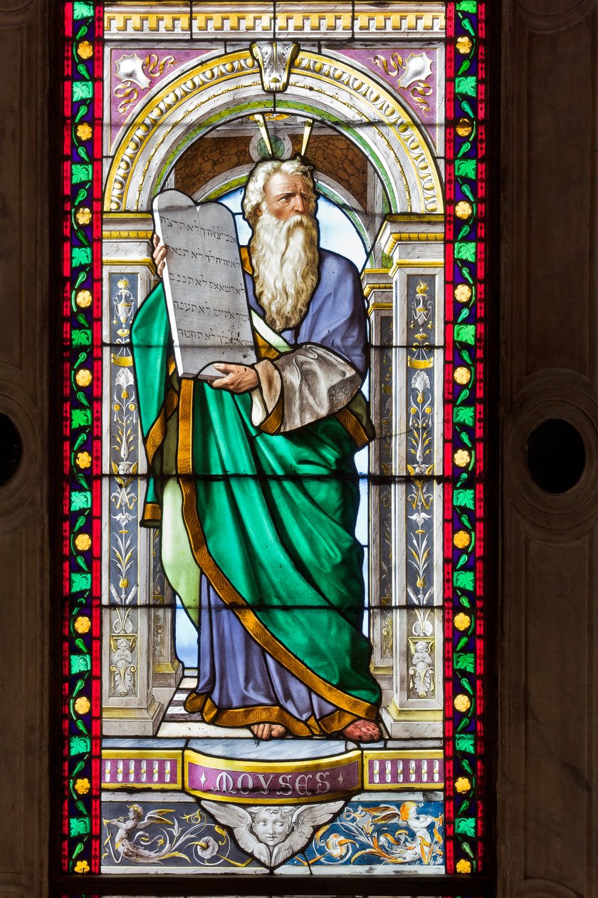 Genua, Duomo (St. Laurentius-Kathedrale), Kapelle des Hl. Johannes des Täufers: Glasfenster von Pompeo Bertini von Pompeo Bertini