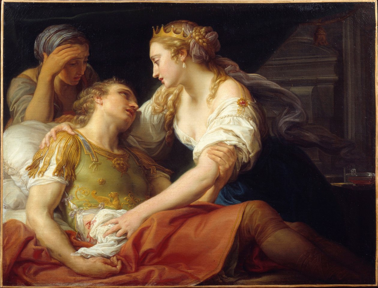 Der Tod von Marc Antoine, der römische Politiker und General Marc Antoine (Marcus Antonius) (83-30 v. Chr.) starb in den Armen von Kleopatra. 1760 Brest, Museum der Schönen Künste von Pompeo Girolamo Batoni