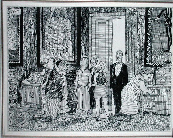 Der britische Charakter: großes Interesse an historischen Häusern, Illustration aus Punch, veröffentlicht am 8. Juli 1936 von Pont