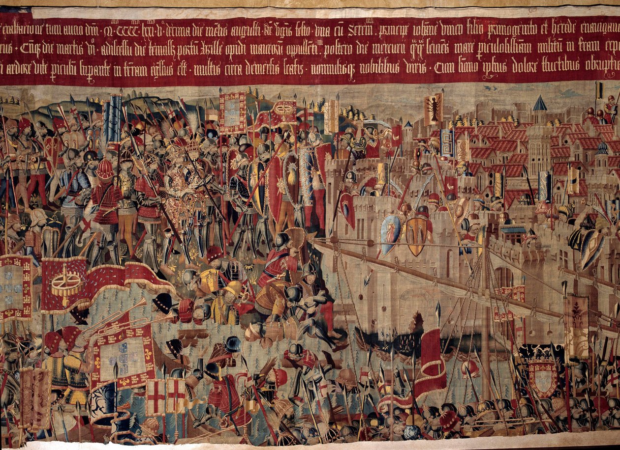 Eroberung Afrikas: Die Eroberung von Asilah in Marokko 1471 durch die portugiesische Flotte von Portuguese School