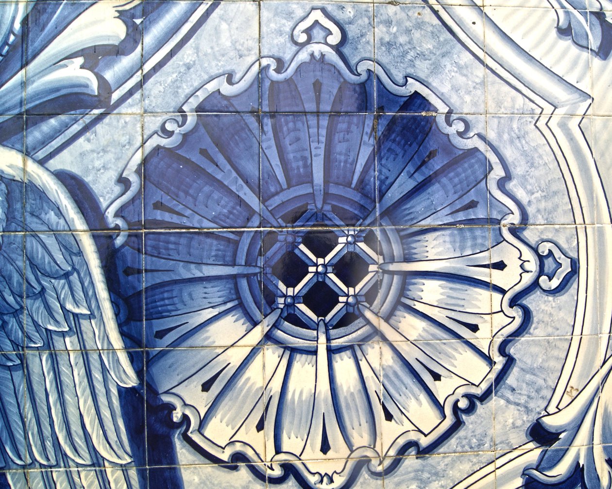 Detail eines dekorativen Paneels, das die Verkündigung darstellt, Lamego, Portugal. 1738 von Portuguese School