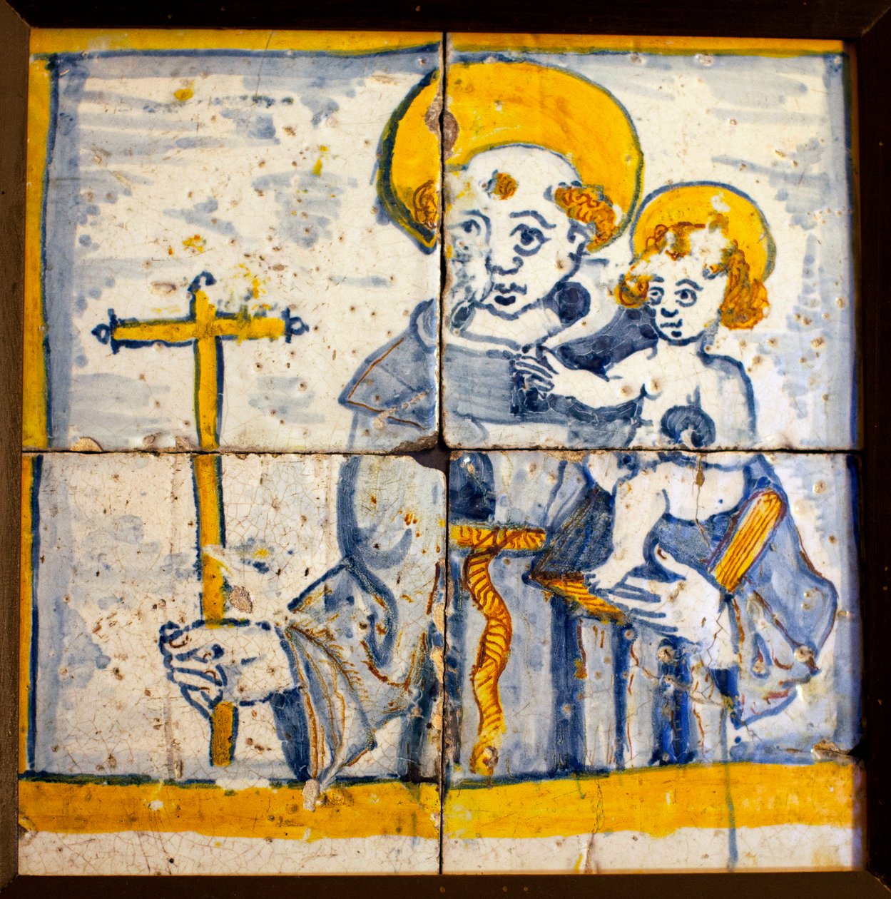 Heiliger Antonius von Lissabon, glasierte Keramik von Portuguese School
