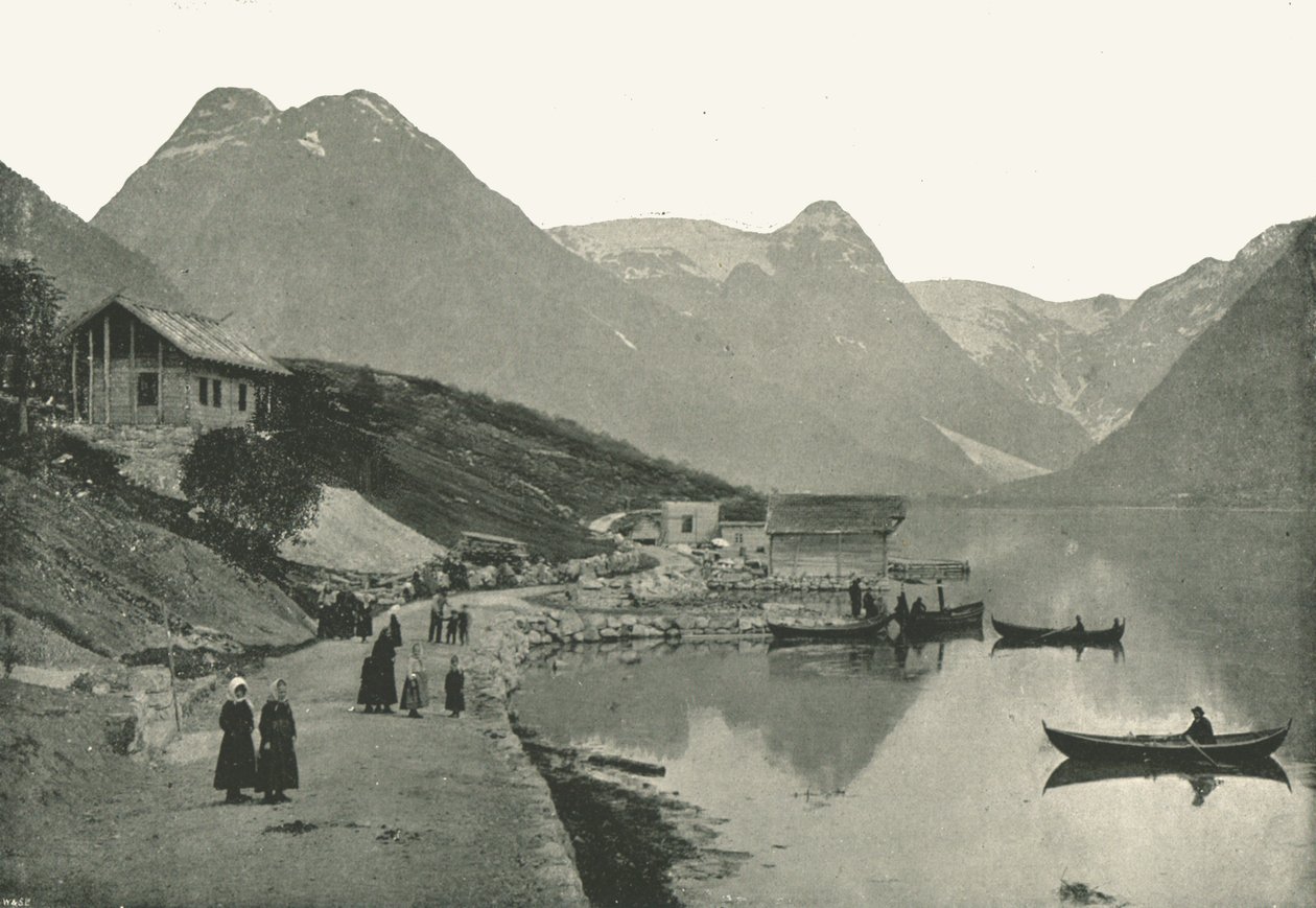 Mundal, am Fjaerlandsfjorden, Sogn, Norwegen, 1895 von Poulton and Co
