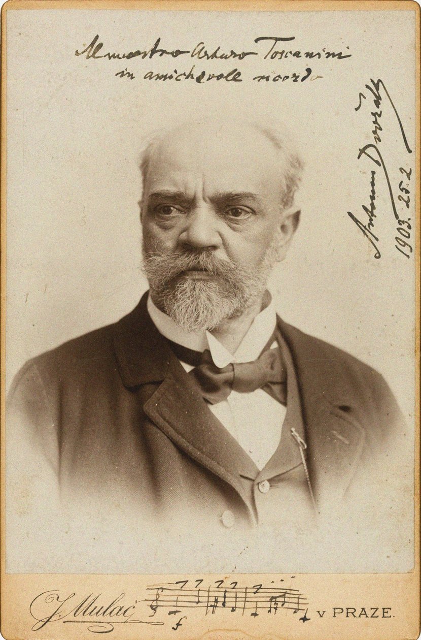 Porträt des Komponisten Antonín Dvořák 1841-1904, ca. 1900 von Prague . Photo studio J. Mulac