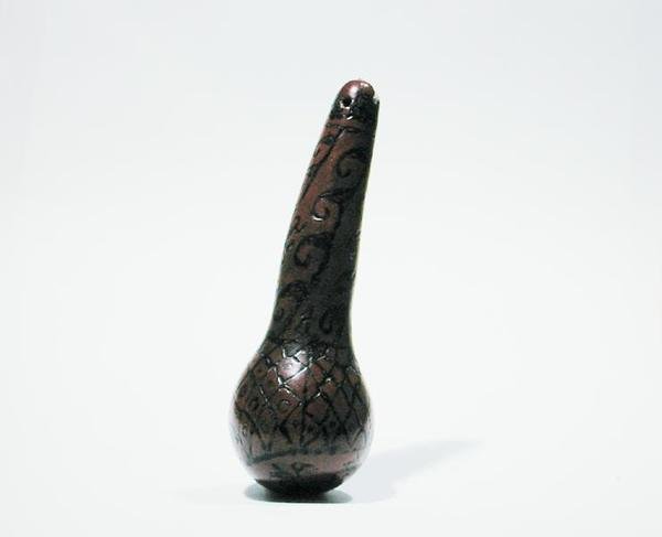 Coca-Behälter mit Branddekor, Chancay von Pre Columbian Pre Columbian