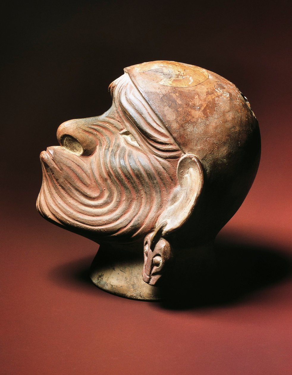 Männlicher Kopf aus Trujillo, Moche-Kultur, präkolumbische Zivilisation, 4.-9. Jahrhundert von Pre Columbian Pre Columbian