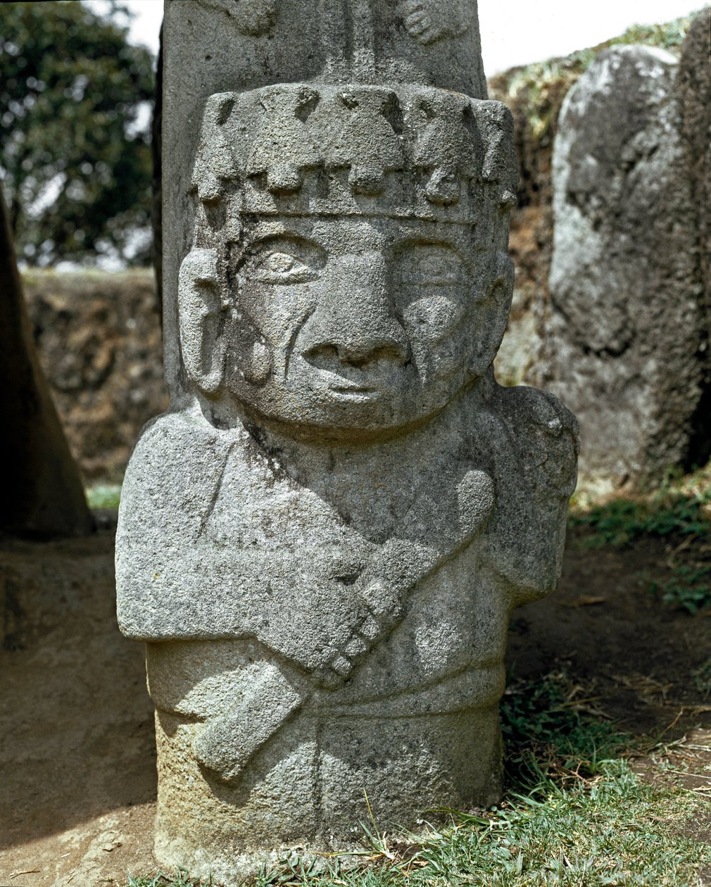 Megalithische Skulptur eines Kriegers von Pre Columbian Pre Columbian