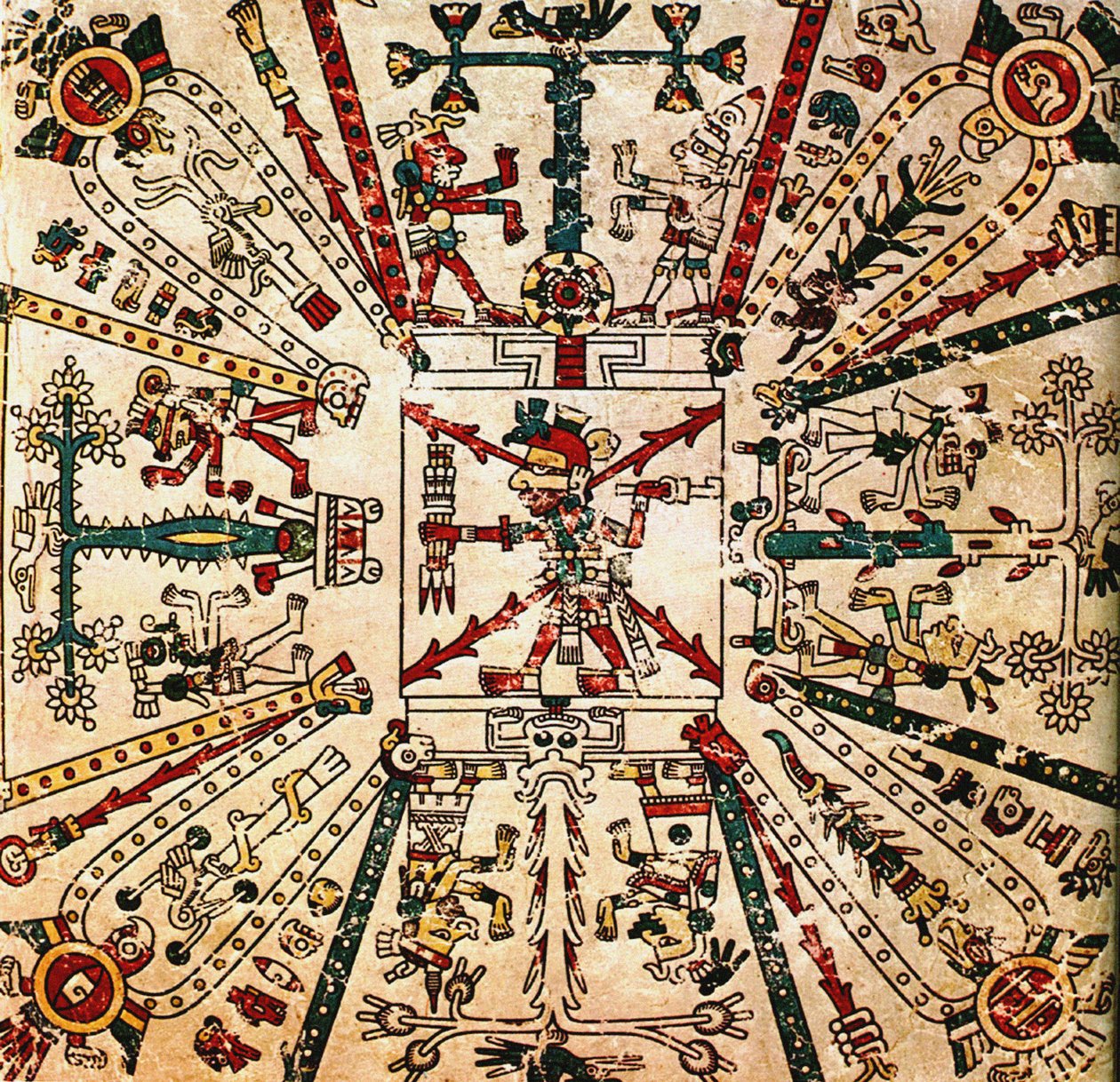Aztekengott Xiuhtecuhtli. Der Codex Fejérváry-Mayer, 15. Jahrhundert von Pre Columbian art