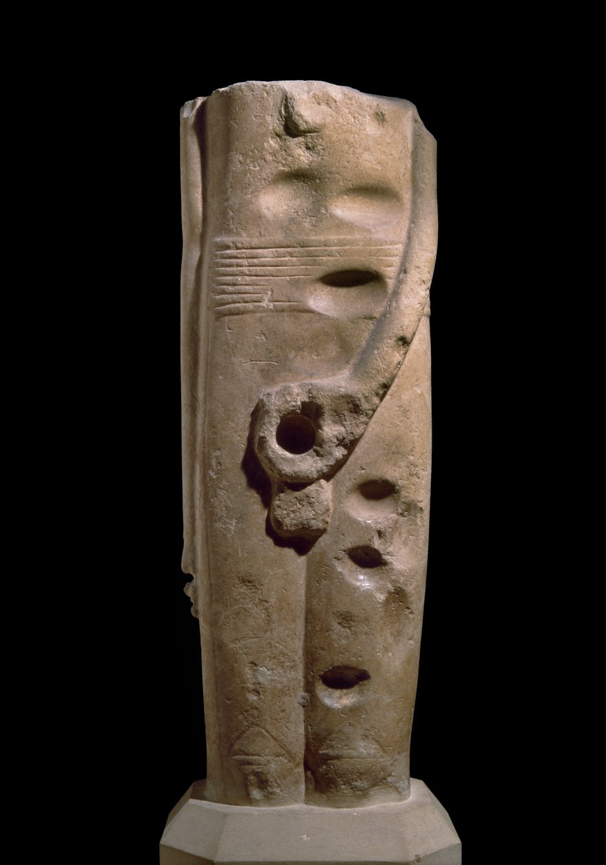Skulptur des Gottes Min, Hierakonpolis, möglicherweise ca. 4000 v. Chr. (Sandstein) von Predynastic Period Egyptian