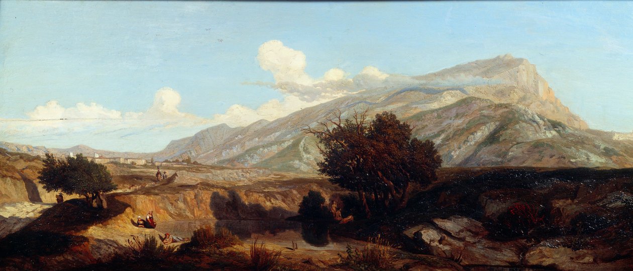 Ansicht des heiligen Berges. Landschaft des Macchia im Süden. Gemälde von Prosper Joseph Gresy (1804-1874) 19. Jahrhundert Aix en Provence, Musee Granet von Prosper Joseph Gresy
