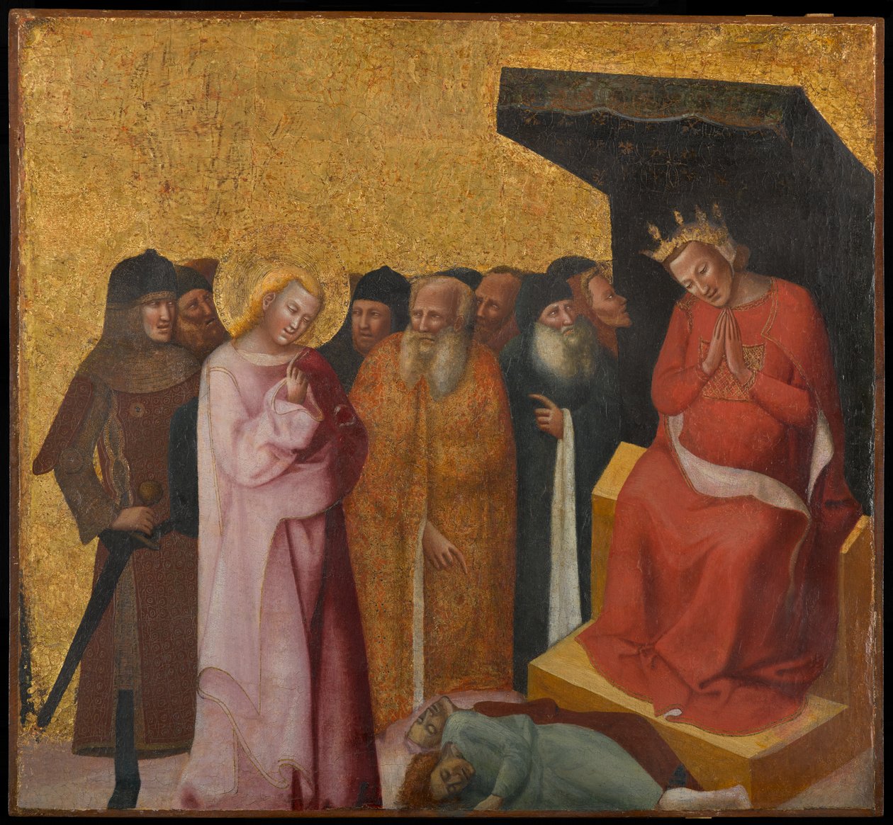 Der heilige Johannes der Evangelist erweckt zwei Männer zum Leben von Pseudo Jacopino di Francesco