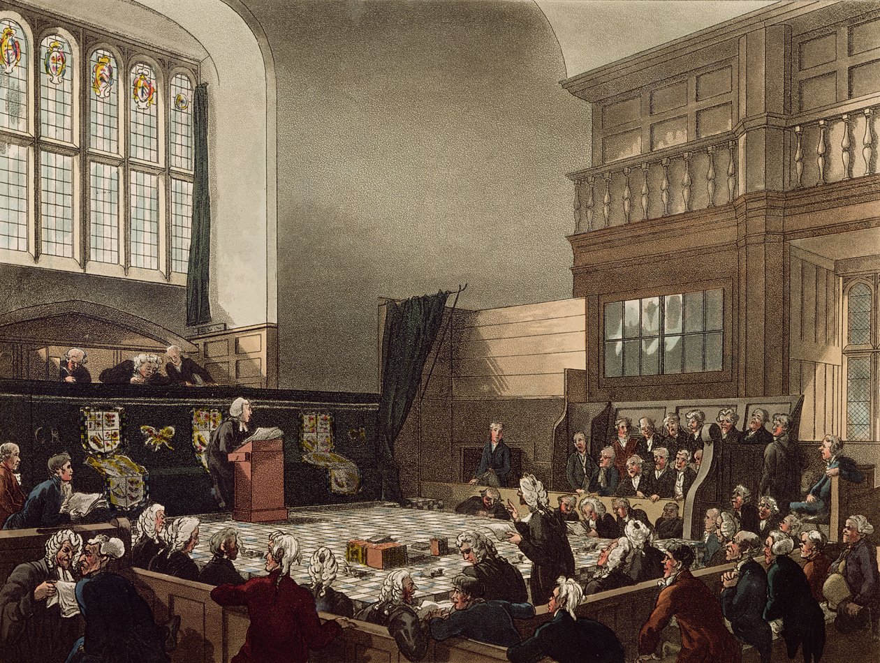 Gerichtshof des Schatzamtes, Westminster Hall, aus 