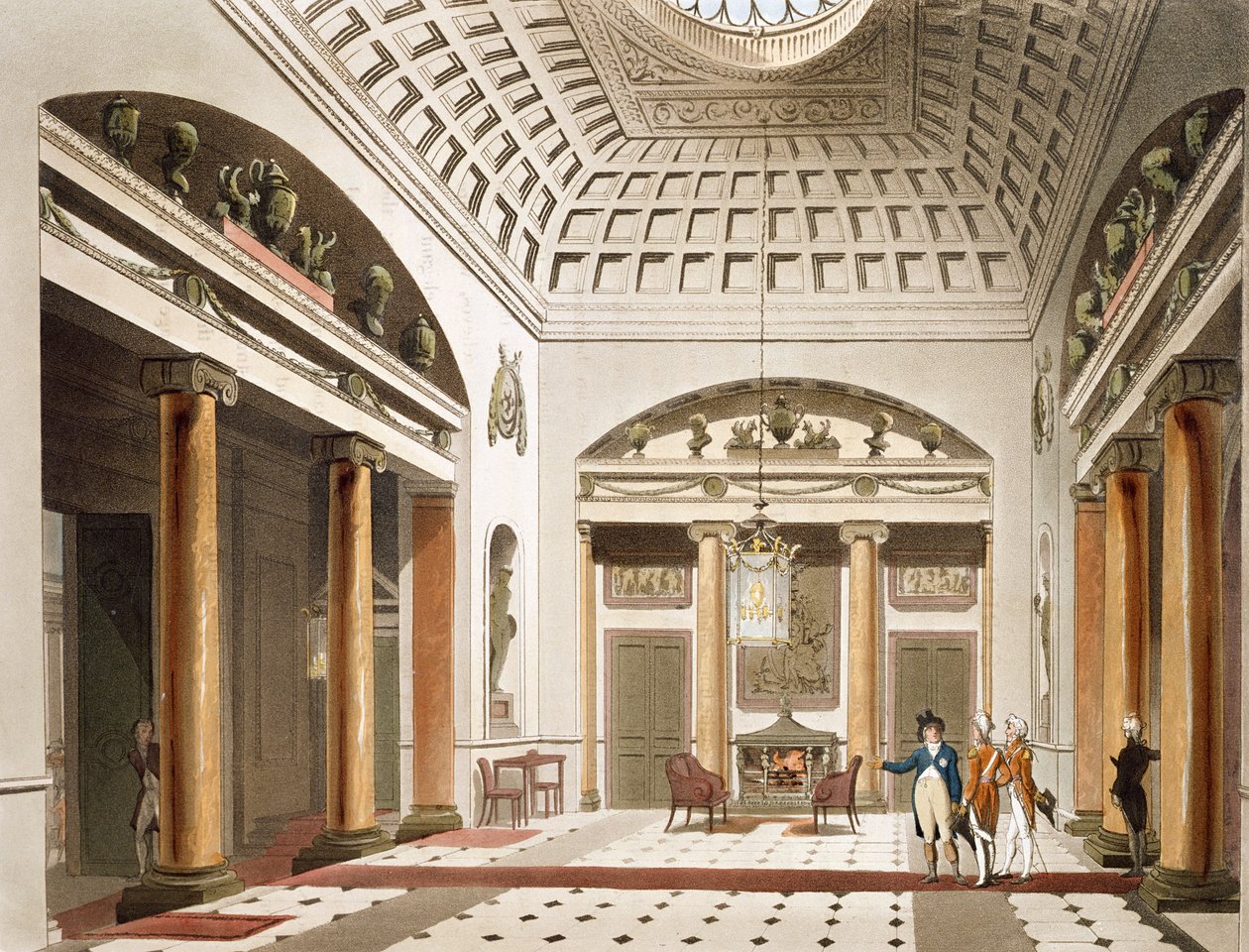 Die Halle, Carlton House, aus Ackermanns 
