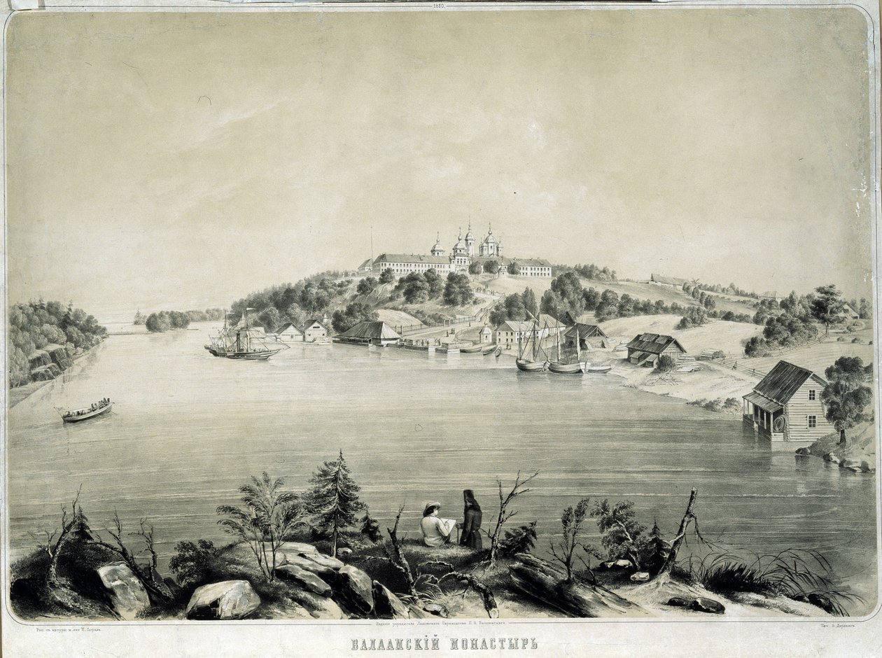 Das Walaam-Kloster auf der Insel Walaam im Ladogasee von Pyotr Fyodorovich Borel