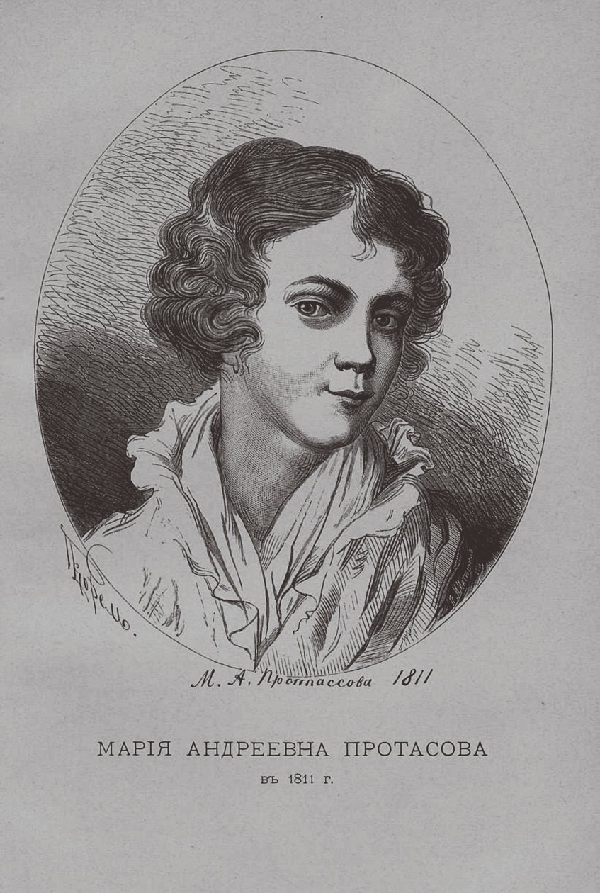 Maria Andreevna Protasova im Jahr 1811 von Pyotr Fyodorovich Borel