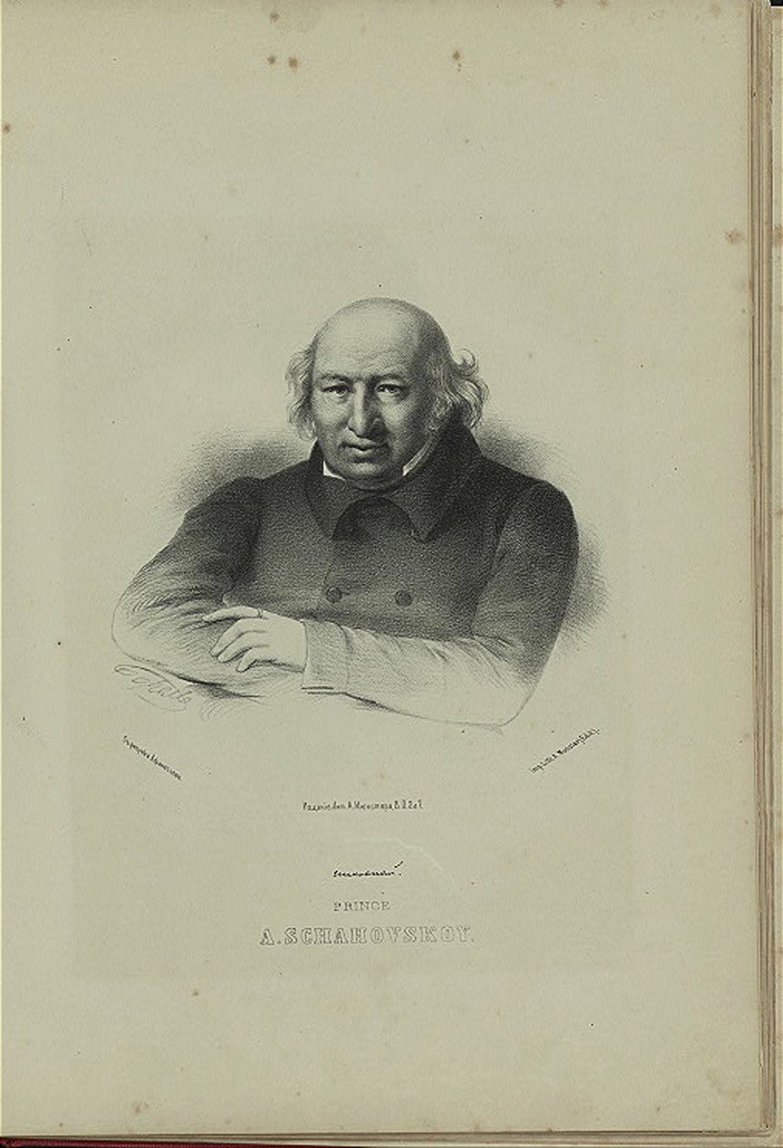 Porträt des Autors Prinz Alexander Schachowskoi von Pyotr Fyodorovich Borel