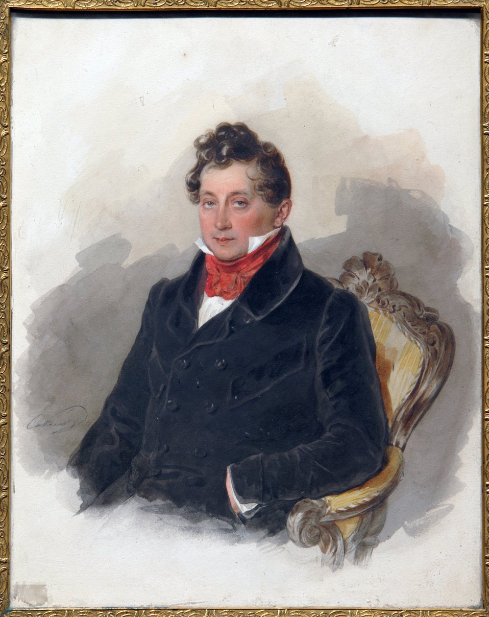 Porträt des Dekabristen Michail Vielgorsky. von Pyotr Fyodorovich Sokolov