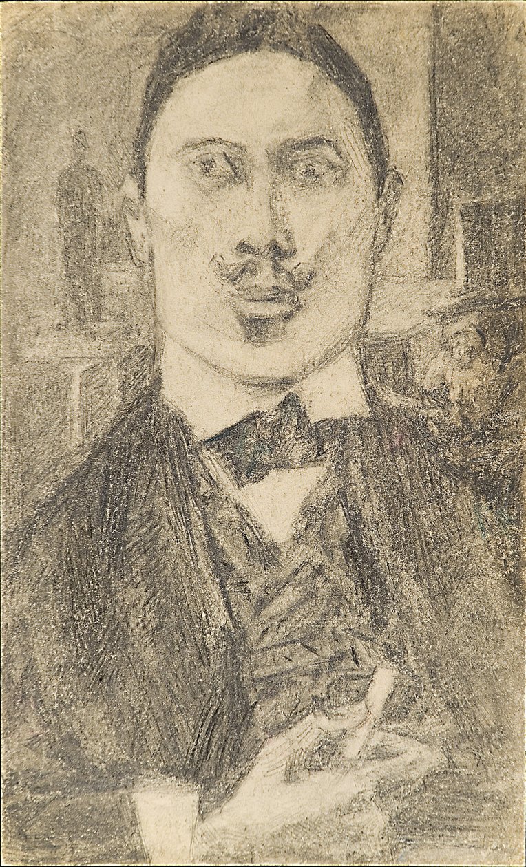 Porträt des Malers Nikolay Sapunov 1880-1912, 1912 von Pyotr Ignatyevich Bromirsky