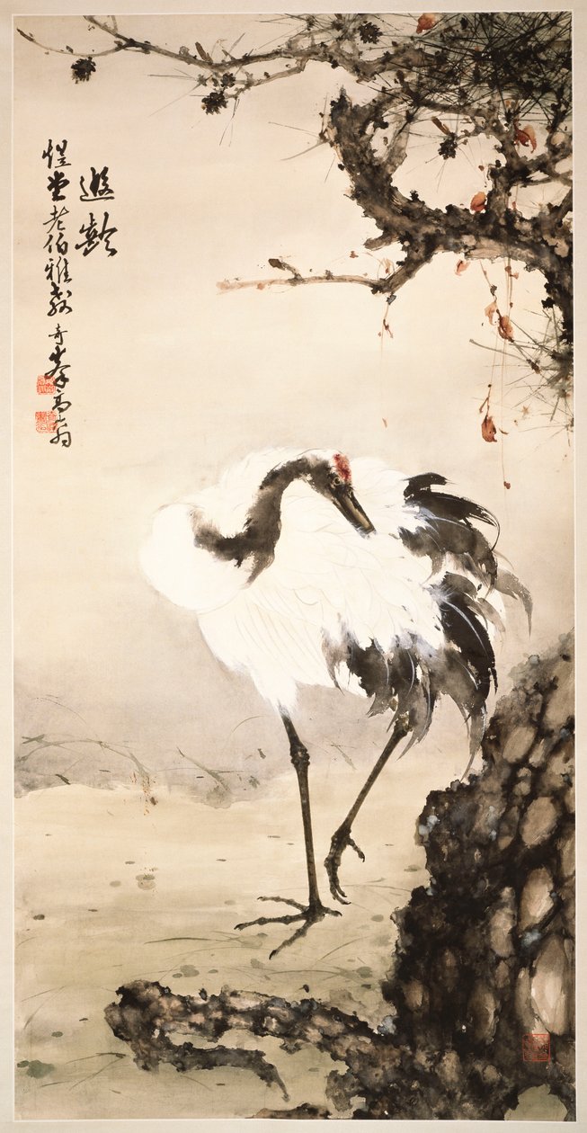 Kranich unter einem Kiefernbaum von Qifeng Gao