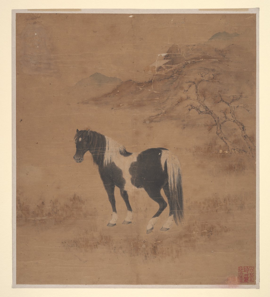 Pferd und Landschaft von Qing Dynasty Chinese School
