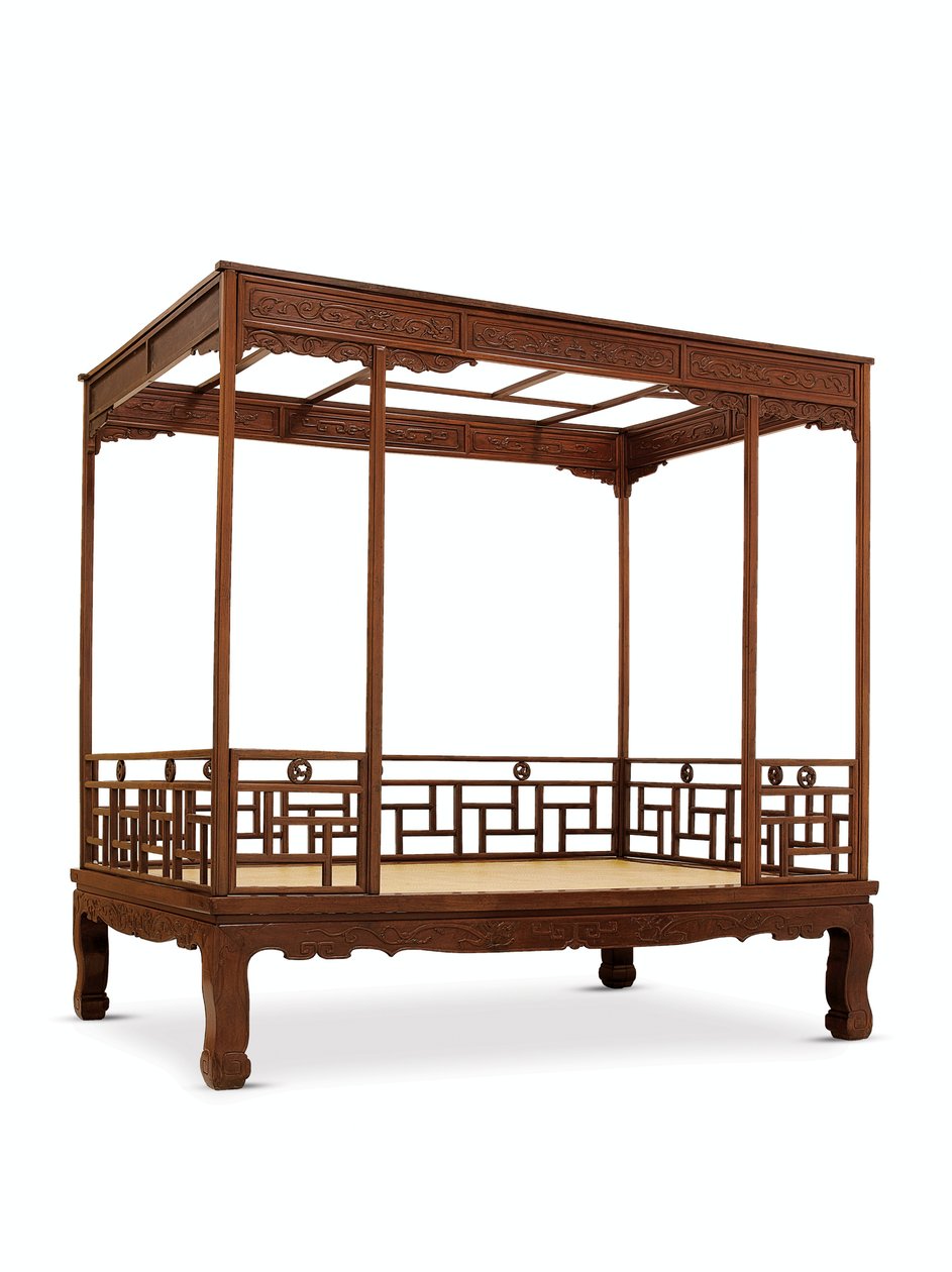 Huanghuali Sechs-Pfosten-Baldachinbett, Jiazichuang Qing-Dynastie von Qing Dynasty Chinese School