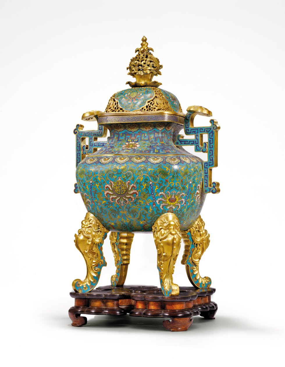 Großer kaiserlicher Cloisonné-Email-Ruyi-Handled-Censer von Qing Dynasty   Qianlong Period Chinese School