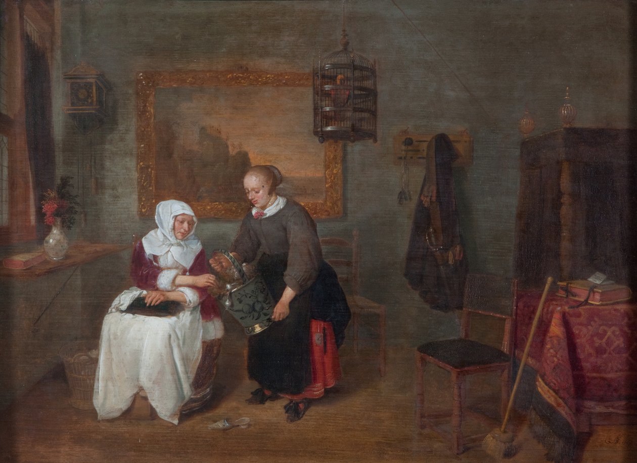 Ein niederländisches Interieur von Quiringh Gerritsz. van Brekelenkam