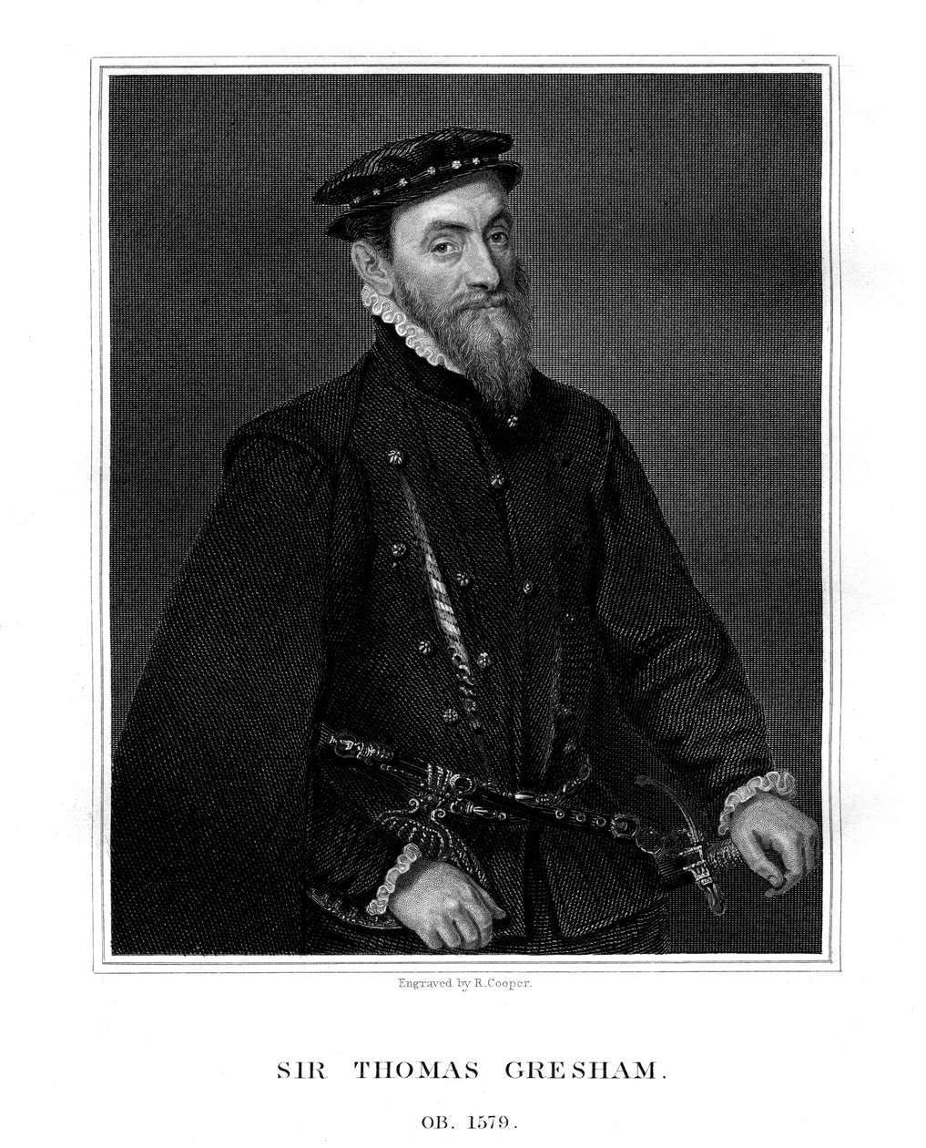 Sir Thomas Gresham, englischer Kaufmann und Finanzier, 1823 von R. Cooper