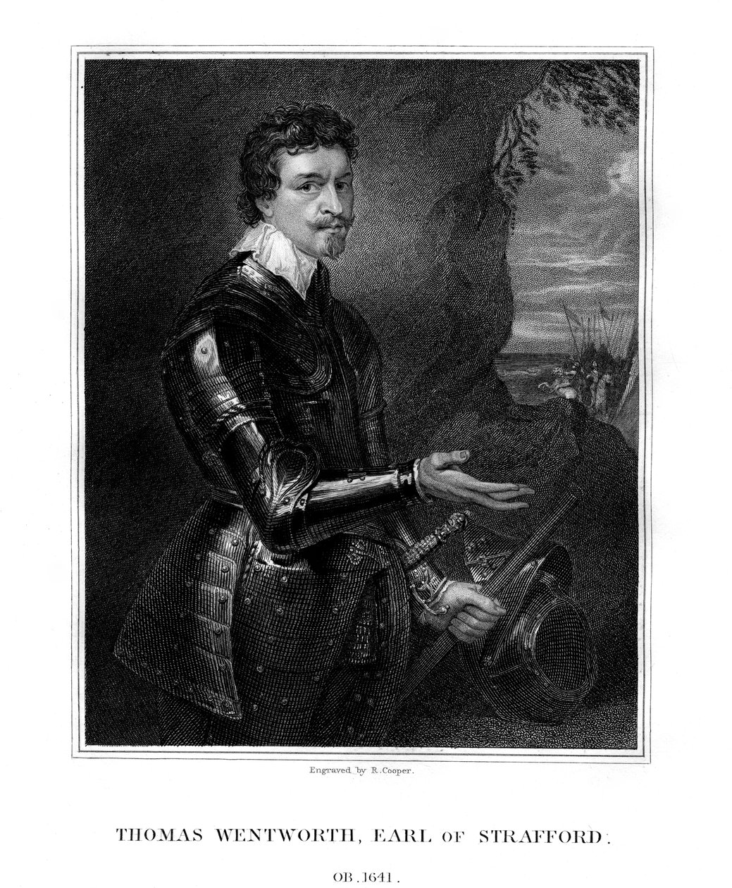 Thomas Wentworth, 1. Earl of Strafford, englischer Staatsmann, 1823 von R. Cooper