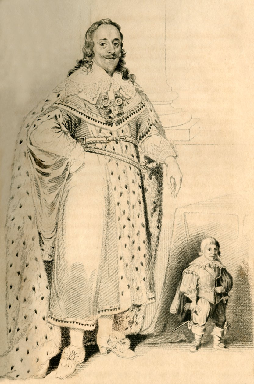 Jeffery Hudson, 30 Jahre alt, 18 Zoll groß. Zwerg von König Karl I., 1821 von R. Page
